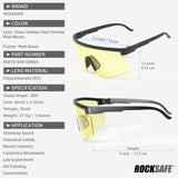 Z87.1 Anti-Fog UV380 Safety Glasses - Amber Lens [5 Pairs+1 Case]