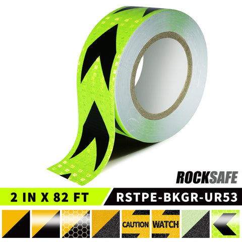 Ultra Reflective Green Arrow Safety Tape, 2 in x 82 feet