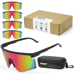 Z87.1 Anti-Fog UV380 Safety Glasses - Mirror Lens [5 Pairs+1 Case]