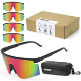 Z87.1 Anti-Fog UV380 Safety Glasses - Mirror Lens [5 Pairs+1 Case]