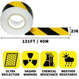 Ultra Reflective Black & Yellow Safety Tape, 2 in x 131 feet