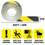 Anti Slip Traction Tape, Black & Yellow, 2in x 66ft