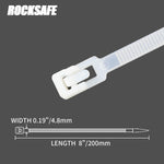 Heavy Duty Reusable Cable Zip Tie (0.19"x8"/50Lbs)100PCS