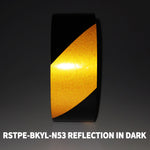 Reflective Black & Yellow Hazard Safety Tape 2IN x 151FT