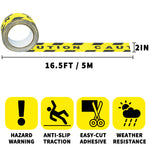 Anti-Slip Black & Yellow Traction Tape CAUTION Print, 2 in x 16.5 ft